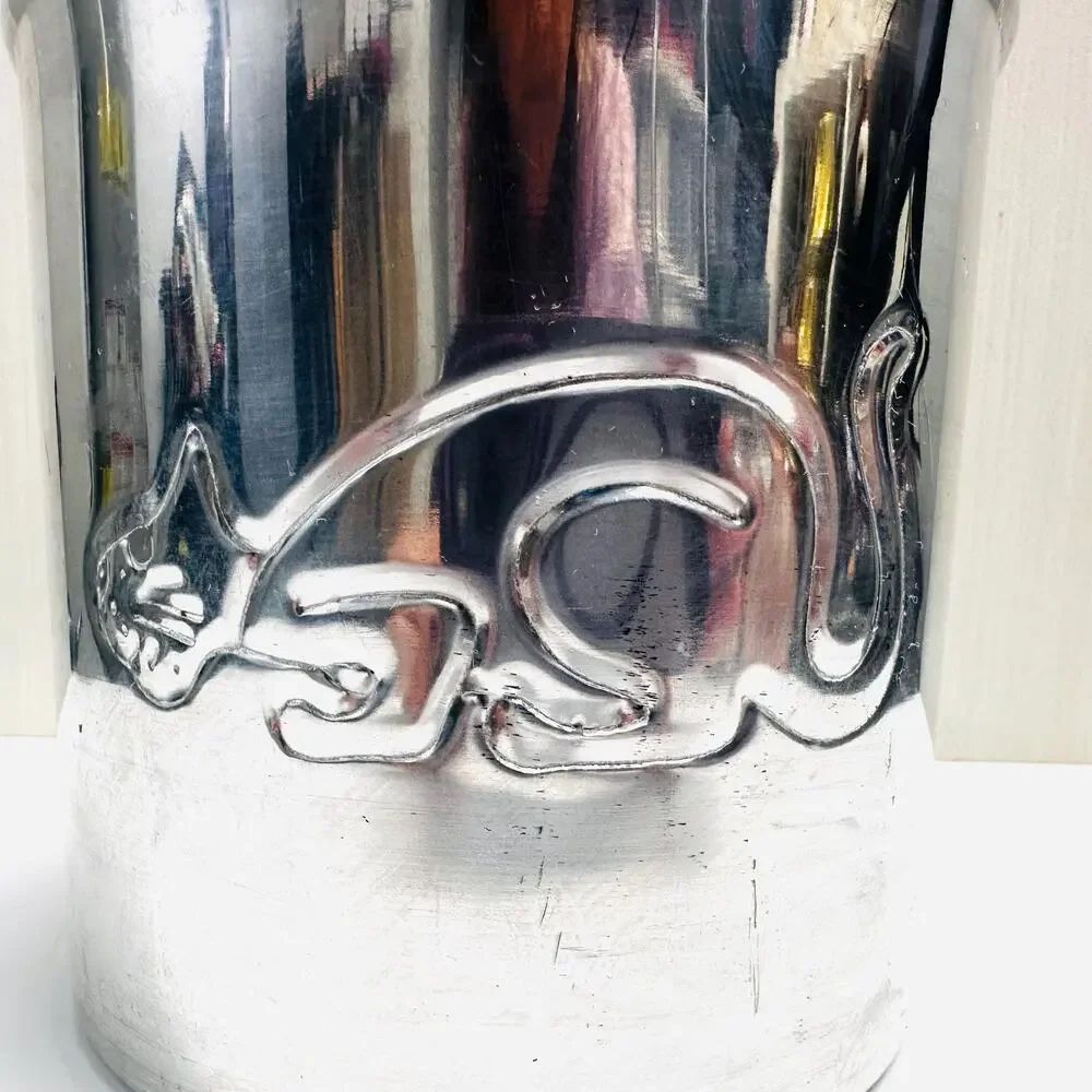 Vintage IKEA Embossed Cat Kitten Feline Kitty Aluminum Canister